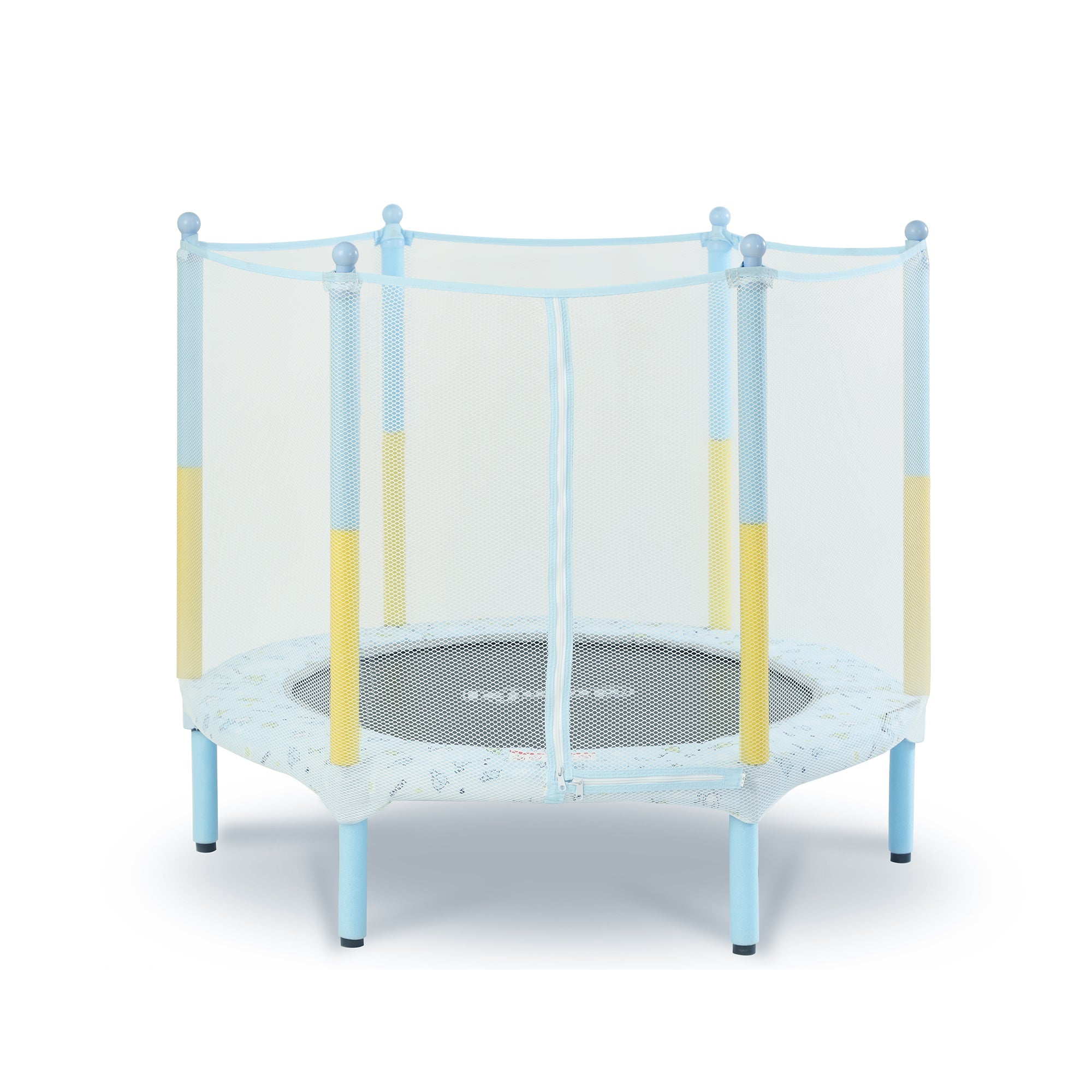 Gymax 55'' Recreational Trampoline For Kids Toddler Trampoline W Enclosure Net Colorful