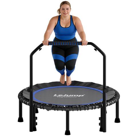 LeJump 48" Foldable Mini Rebounder Trampoline for Fitness with Adjustable Handle