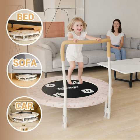 LeJump 36" Foldable Mini Toddler Trampolines for Kids Ages 1-6