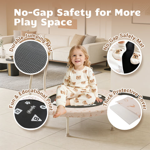LeJump 36" Foldable Mini Toddler Trampolines for Kids Ages 1-6