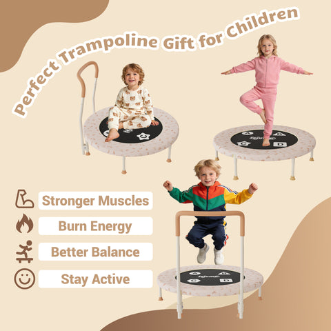 LeJump 36" Foldable Mini Toddler Trampolines for Kids Ages 1-6