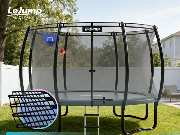 LeJump Smart Outdoor Springless Trampolines with basketball hoop ...